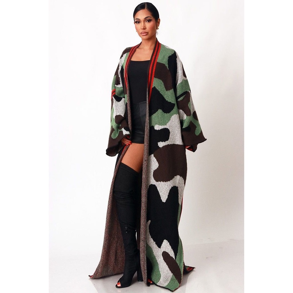Camouflage Long Cardigan